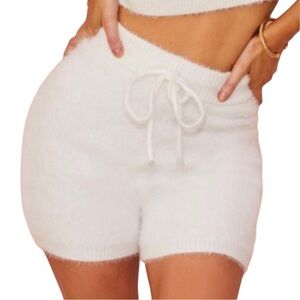 Hidden Brand Fluffy Fuzzy Shorts Women Color White Size L
